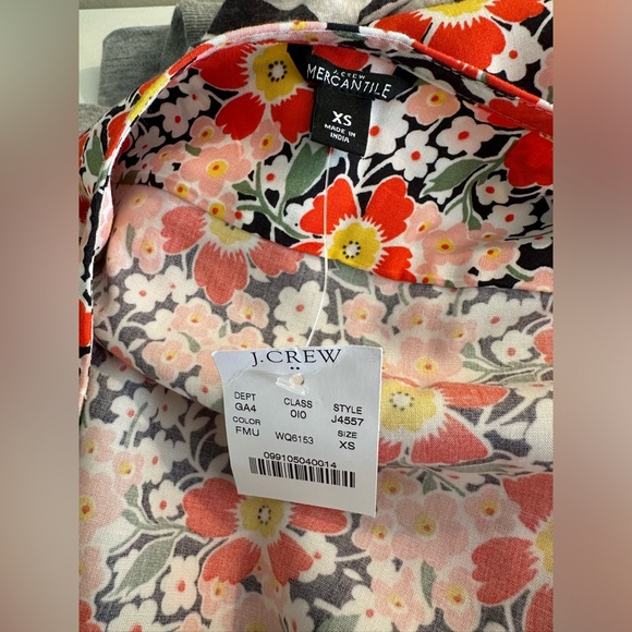 New J.CREW Floral Wrap Midi Dress Cap Sleeve Colorful Blue Orange Pink Green - Picture 9 of 13